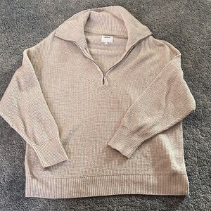 Aerie Cream Quarter-Zip Sweater